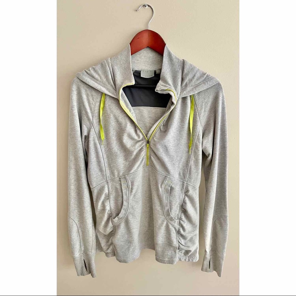 Athleta Half Zip Hooded Jacket with Thumbholes